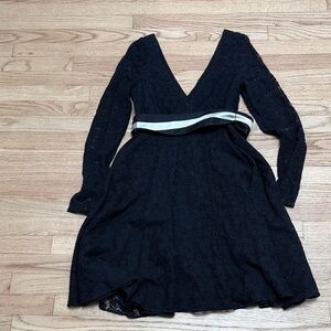 Tibi Vintage Black Lace Long Sleeve Dress